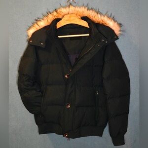 Spier Mackay Bomber w Detachable Hood, great condition! 650 Fill Power Duck Down
